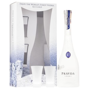 Vodka Pravda 700ml - Pack 2 Copos